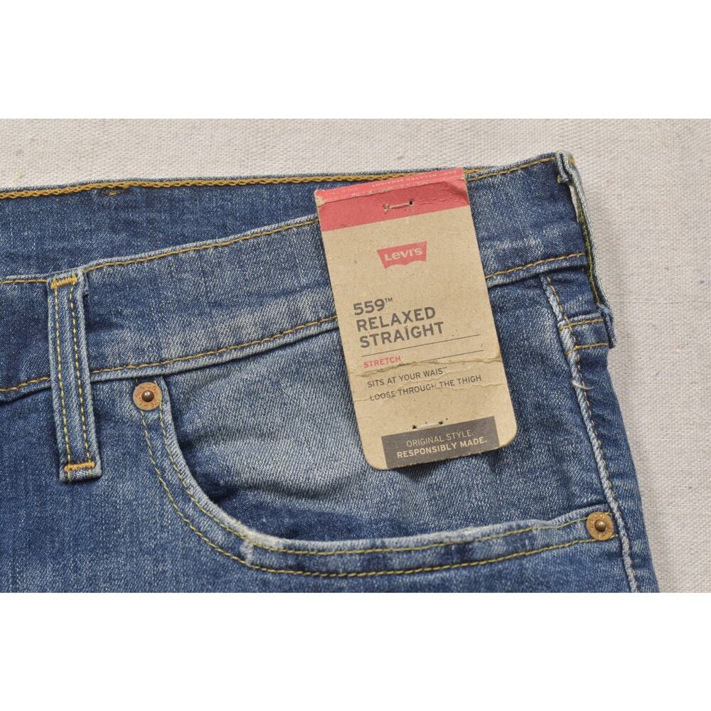 Levi's 559 Relaxed Straight Fit Men's Jeans Blue Wash Size 50x32 NWT Stretch - Picture 7 of 8